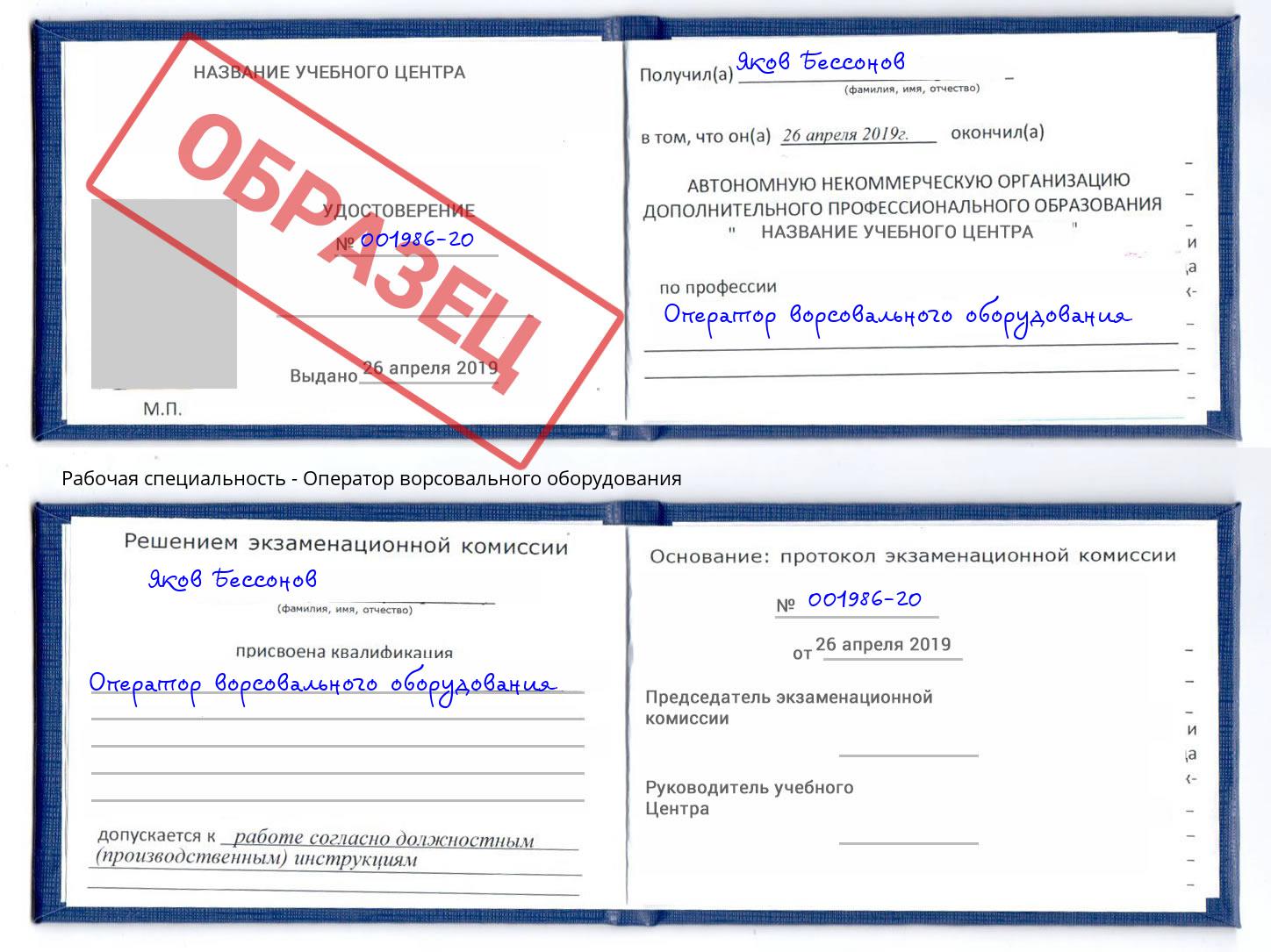 Оператор ворсовального оборудования Конаково